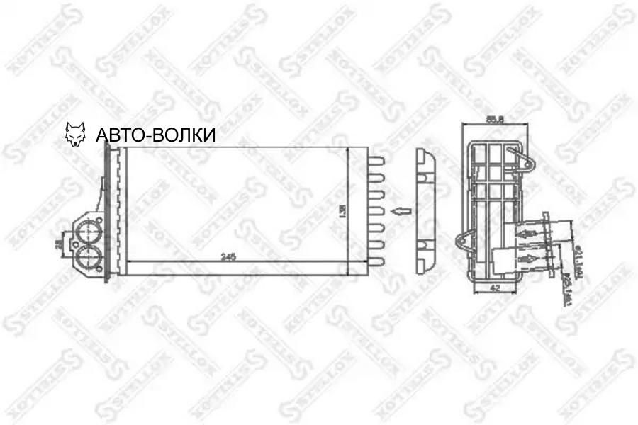 радиатор печки! Peugeot 206 1120HDi 98> STELLOX 1035047SX