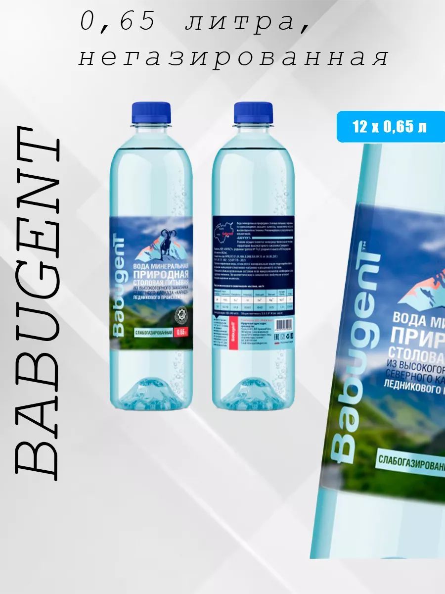 BabugenT Вода Минеральная Негазированная 650мл. 12шт