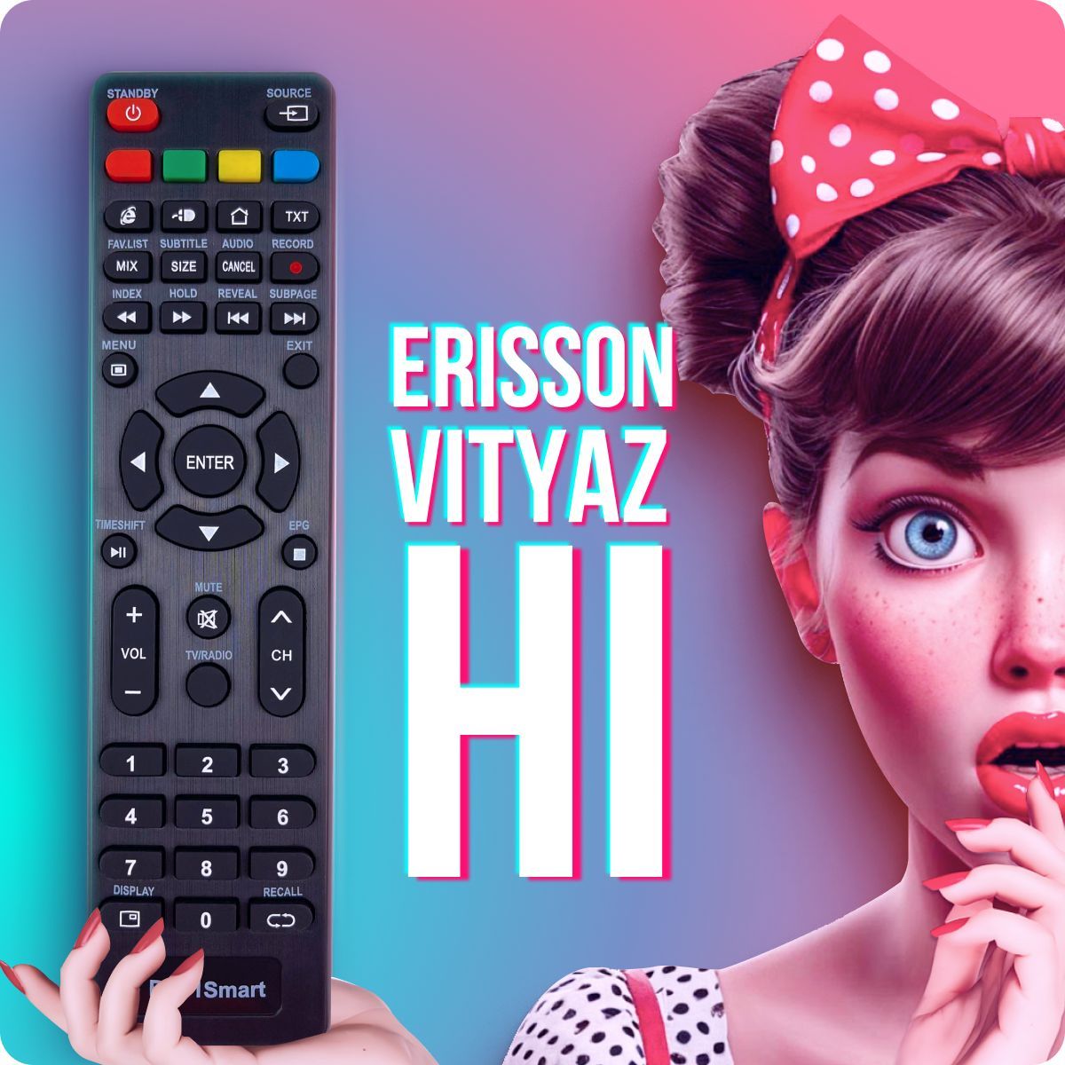 Пульт ду для телевизора Smart TV Витязь (VITYAS) ASANO ECON, HI, Erisson Vekta KRAFT Novex NESONS / пду RS41Smart (RS41C0 HOME)