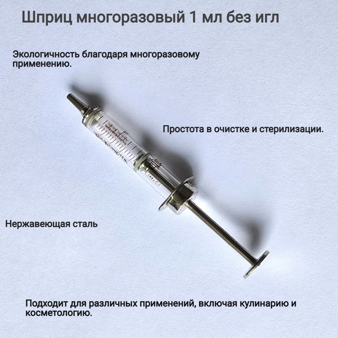 Шприц ветеринарный 1 мл многоразовый без игл