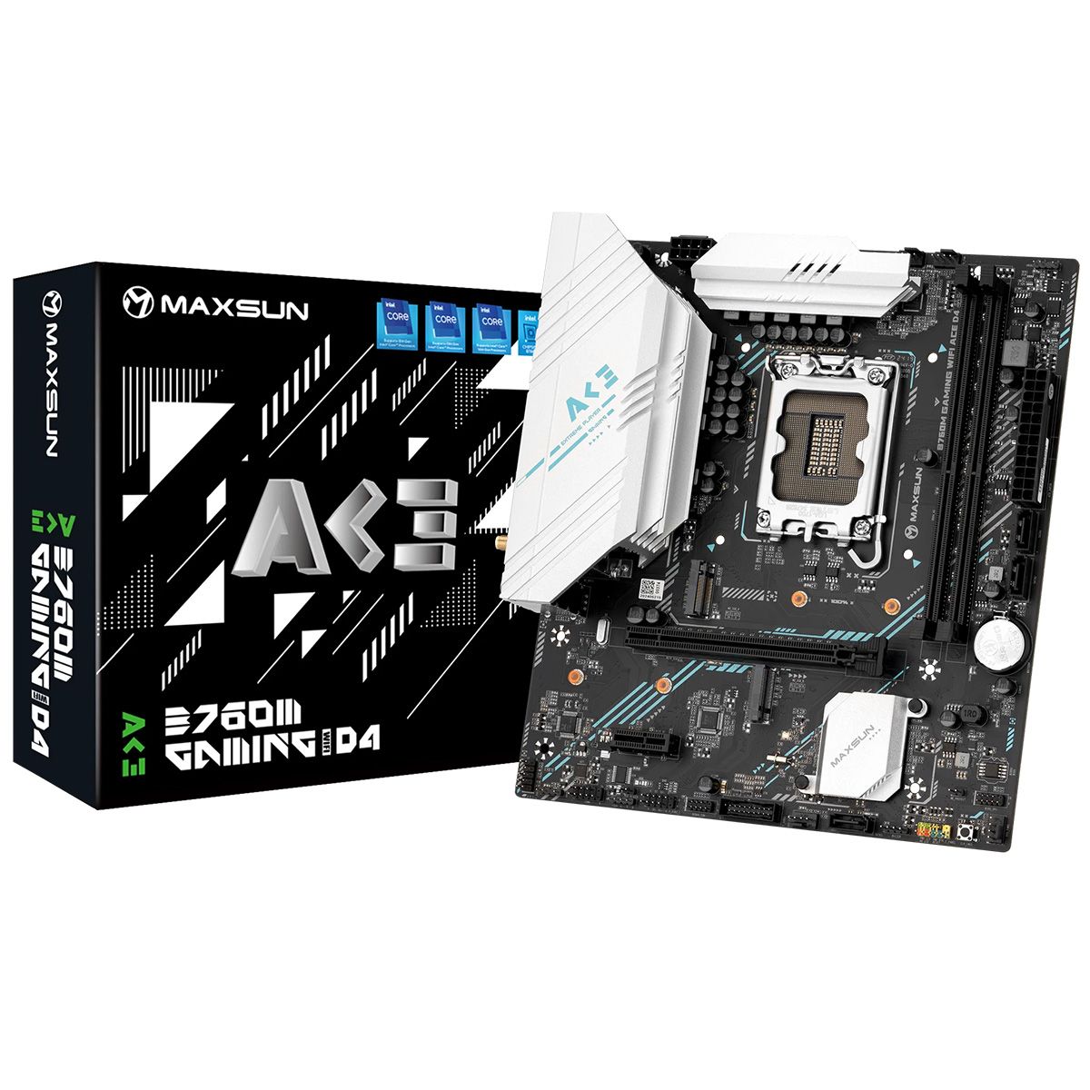 МатеринскаяплатаMaxsunB760MGAMINGWIFIACED4,LGA1700,IntelB760,Micro-ATX,RTL(6940709660720)