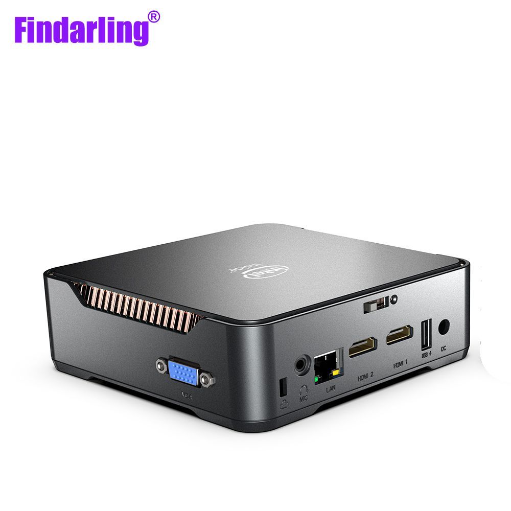 Findarling Мини-ПК GK3V (Intel Celeron J4125, RAM 8 ГБ, SSD 128 ГБ, Intel HD Graphics, Windows 10 Pro), белый