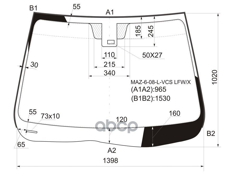 XYG Стекло лобовое (Датчик дождя/ Молдинг) Mazda 6 07-12