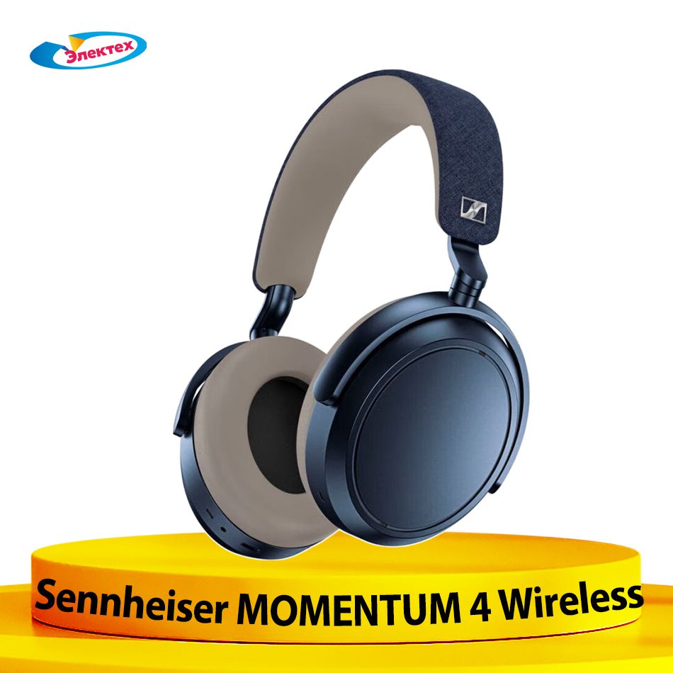 SennheiserНаушникибеспроводныесмикрофономSennheiserMomentum4Wireless,Bluetooth,3.5мм,USBType-C,темно-синий
