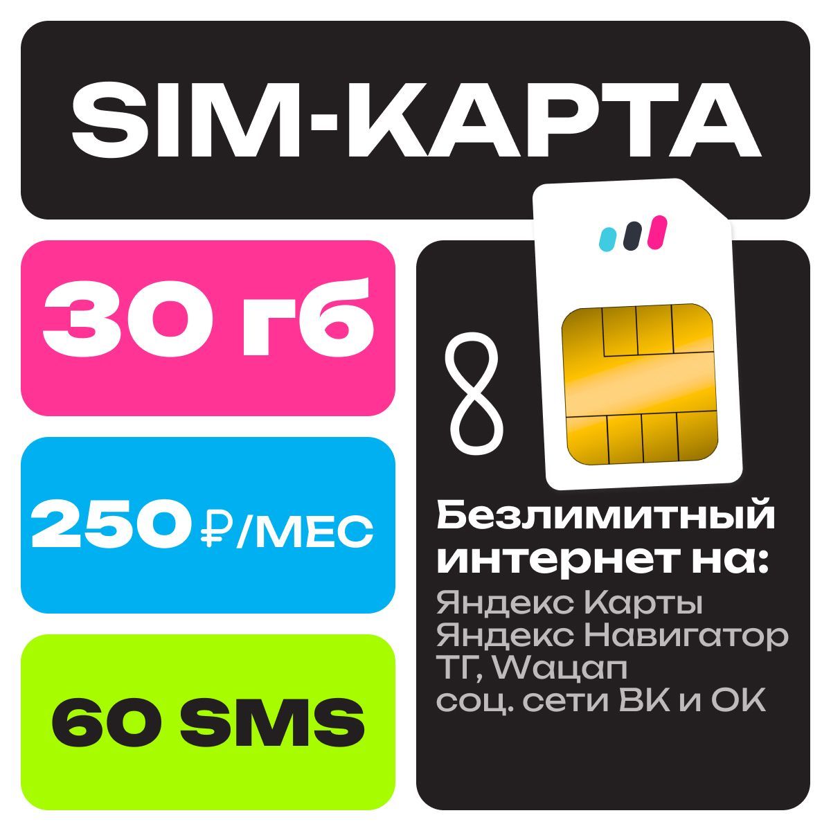 SIM-карта30ГБ.непубличныйтарифдлямодема,роутера,смартфона,модема,планшета,камерывидеонаблюдения(любыеустройства)