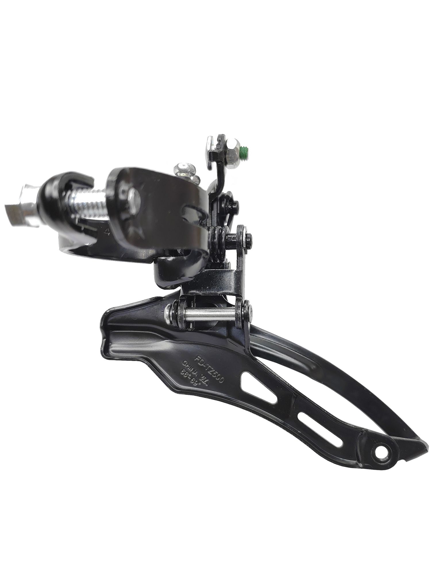 Shimano Переключатель скоростей для велосипеда передний FD-TZ500, нижняя тяга, хомут 31.8 мм, макс звезда 42Т, черный — Товары для велоспорта — фото 2