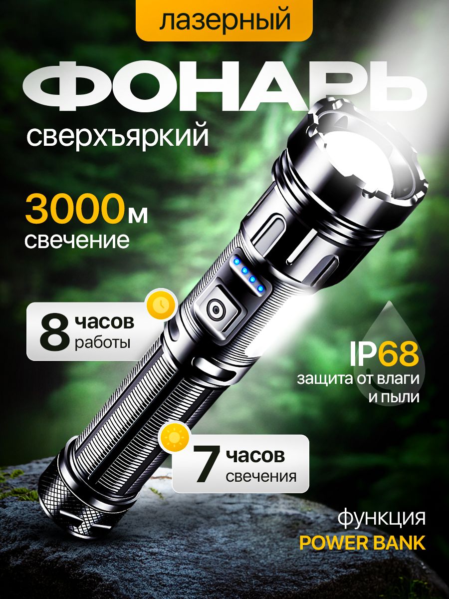 Фонарикаккумуляторныйручной,мощныйкарманныйфонарик,намагнитесфункциейзарядкиUSB.