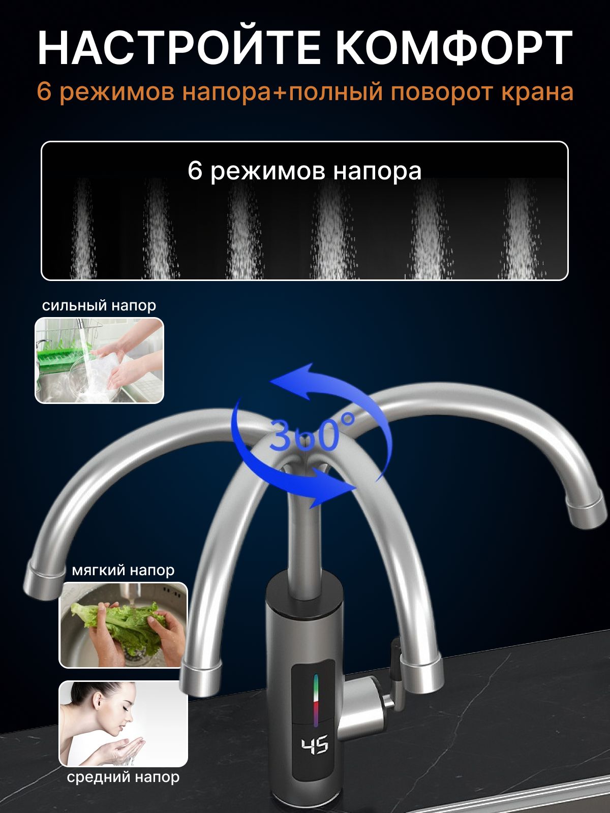 Водонагреватель проточный с душем, 8л/мин(图2)