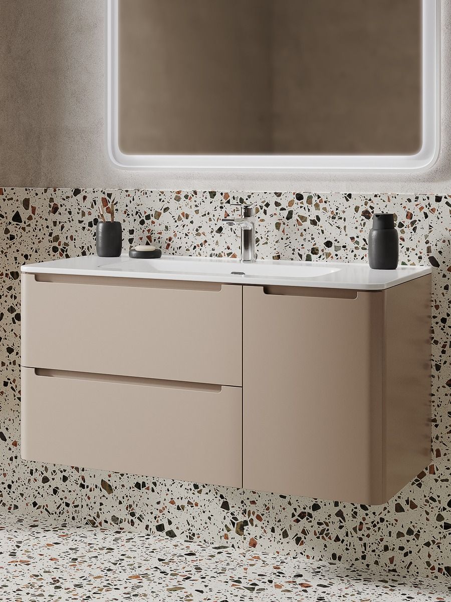 Фото товара на маркетплейсе ozon Тумба подвесная (без раковины) IDDIS, 100 см, капучино, Edifice, EDI10C0i95 подходит умывальник арт. 0101000i28