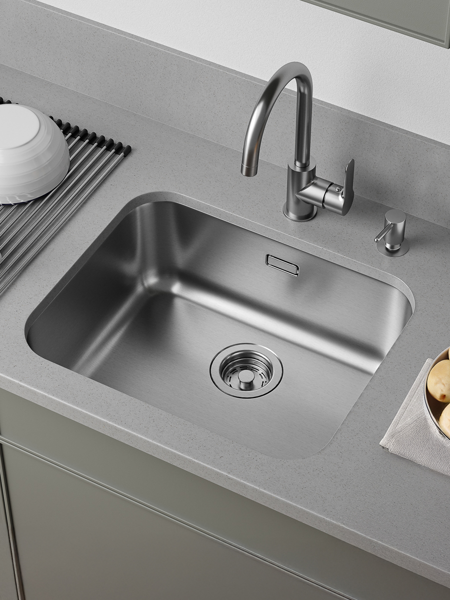 Фото товара на маркетплейсе ozon Мойка для кухни IDDIS, 533*433 мм, универсальный монтаж (врезной или подстольный), нержавеющая сталь, Mate, MAT53S0i77