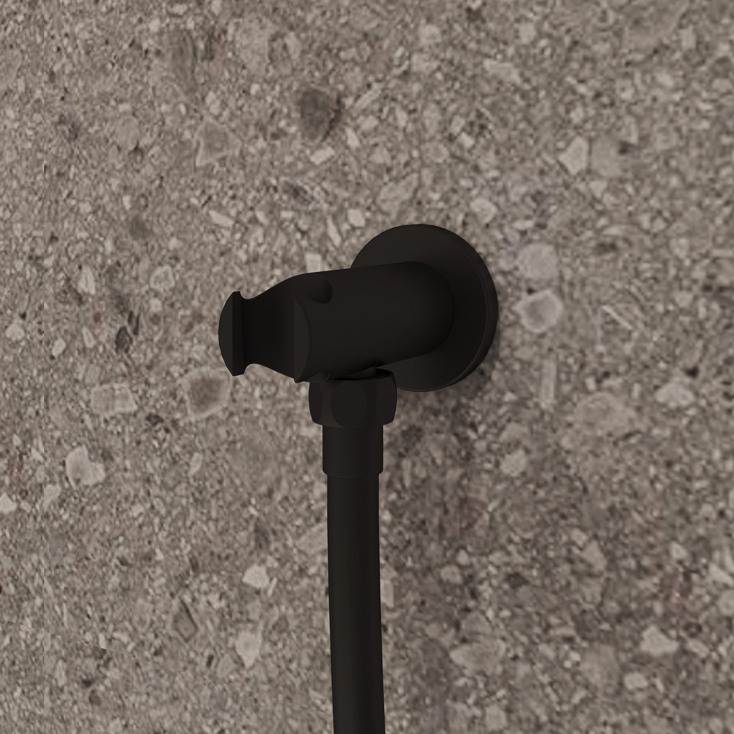 Фото товара на маркетплейсе ozon Шланговое подключение с держателем для лейки, черный матовый, Milardo Dale, DALBL00M62