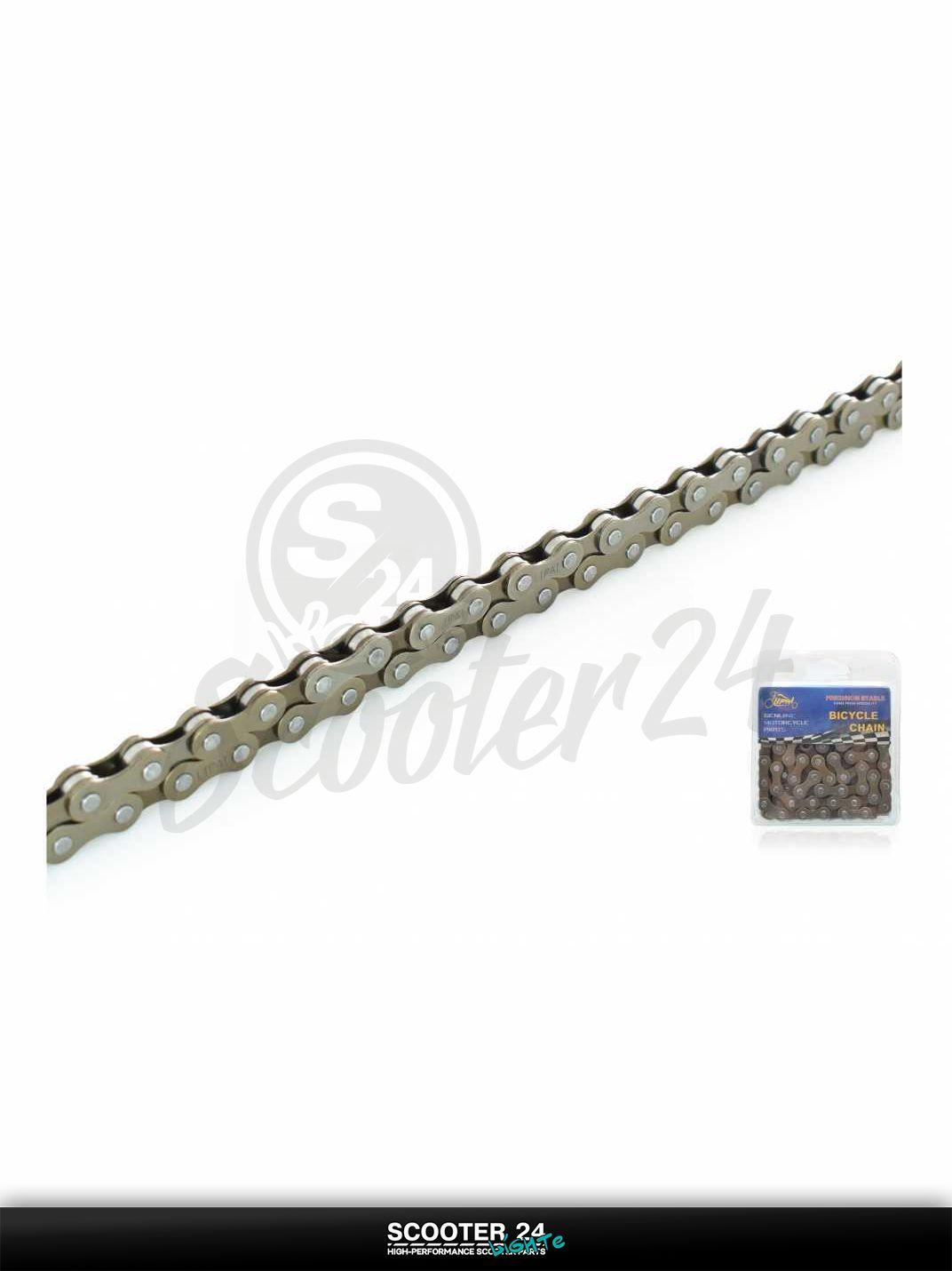 Цепь трансмиссии приводная для мотоцикла усиленная вело 116 L звеньев 1/2"-3/32" "LIPAI" #LP-711