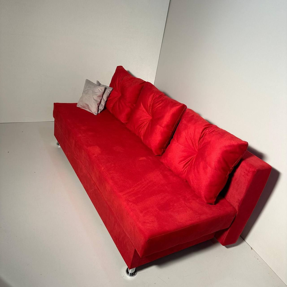 Диван-кровать Диван-кровать Комфорт, механизм Еврокнижка, Выкатной, 190х87х75 см,красный  #1