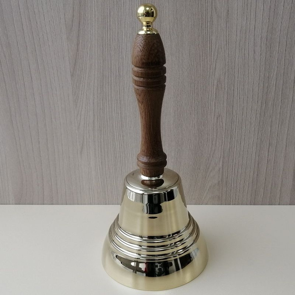 Валдайский Школьный колокольчик №8 (Д-10 см., В-20 см.) с деревянной ...