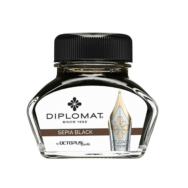Чернила для перьевой ручки Diplomat Ink-30 sepia черно-коричневые ...