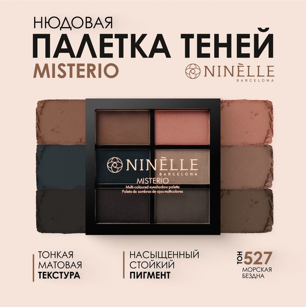 Характеристики NINELLE Мультицветная палетка теней для век MISTERIO 6 ...