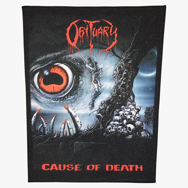 Нашивка большая на спину Obituary "Cause of Death" сублимационная ...