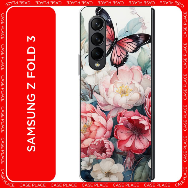Пластиковый чехол на Samsung Galaxy Z Fold 3 / Самсунг Z Fold 3 Бабочка ...