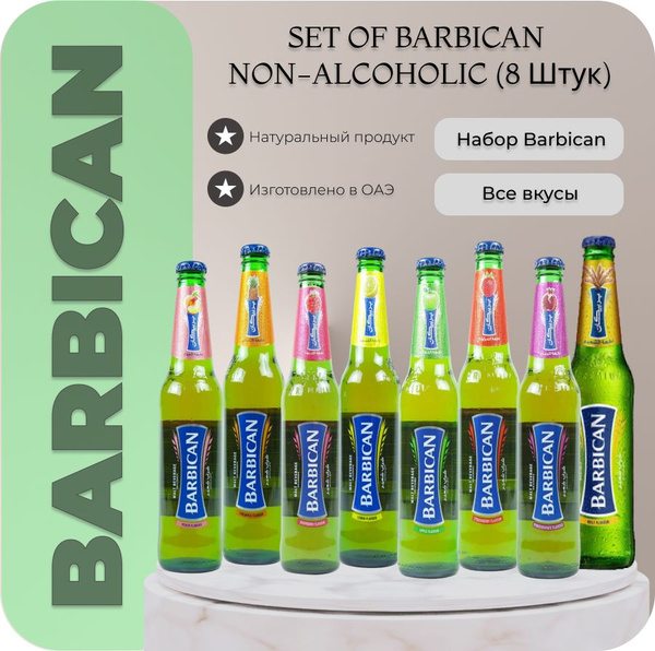 Набор безалкогольного пива (Barbican 8 вкусов) 8шт. 330мл. - купить с ...