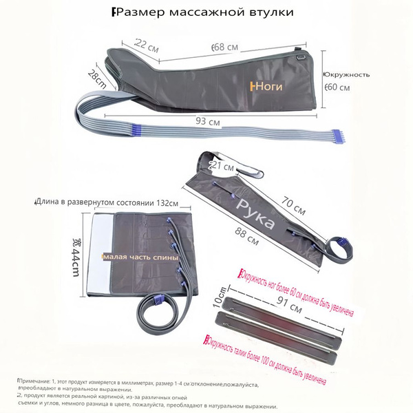 Компрессионный лимфодренажный массажер(Воздушный насос + 2 руки + 2 ...