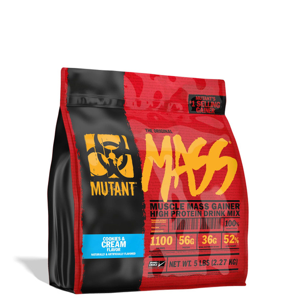 Mutant Mass 5 lbs Cookies & Cream, гейнер Мутант Масс 2270 г Печенье и ...