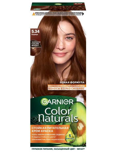 Garnier Color Naturals Краска для волос, тон 5.34 Корица - купить с ...