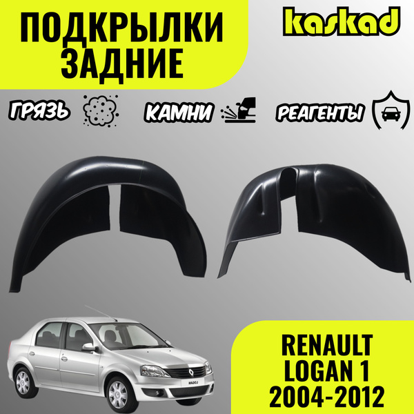 Подкрылки Рено Логан 1, задние, 2004-2012 год, комплект 2 штуки, локеры ...