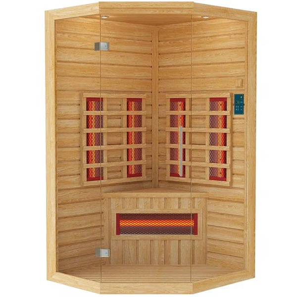 Одноместная инфракрасная сауна угловая Altwood из кедра с керамическими ...