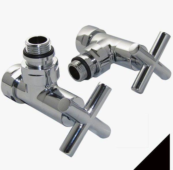 Вентиль для полотенцесушителя угловой 1/2''НАР х 3/4''ВН крест, хром, 2 ...