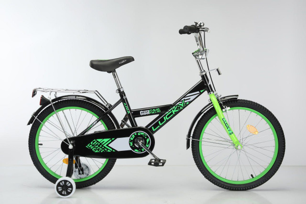 Велосипед 20" Lucky, черный/зеленый - купить с доставкой по выгодным ...