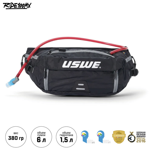 Сумка на пояс-гидропак USWE ZULO 6L Hydration Waist Pack (1.5L), Carbon ...