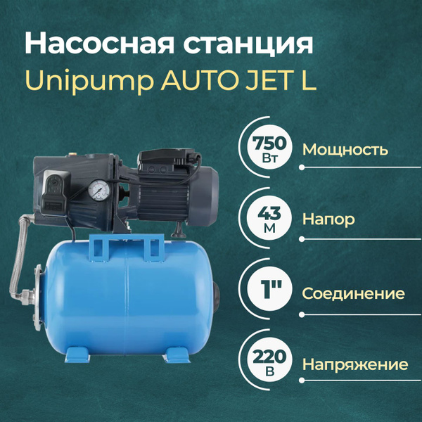 Насосная станция UNIPUMP AUTO JET 100 L, 220 л/мин - купить по выгодной ...