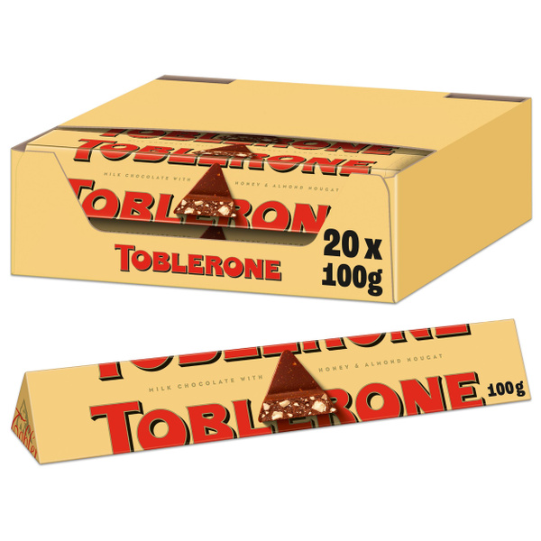 Молочный шоколад Toblerone (Тоблерон) 20 шт. х 100 гр. - купить с ...