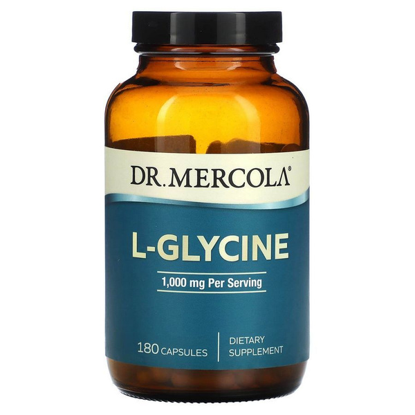 Пищевая добавка Dr. Mercola, L-глицин, 1000 мг, 180 капсул (500 мг в 1 ...