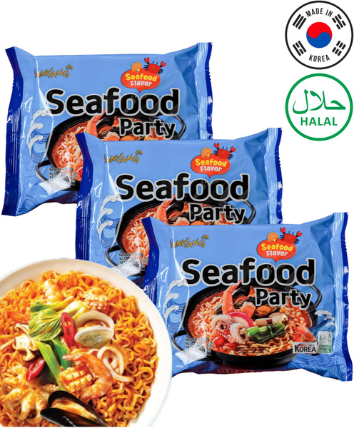 Лапша со вкусом морепродуктов Seafood Party 125 г * 3 шт - купить с ...