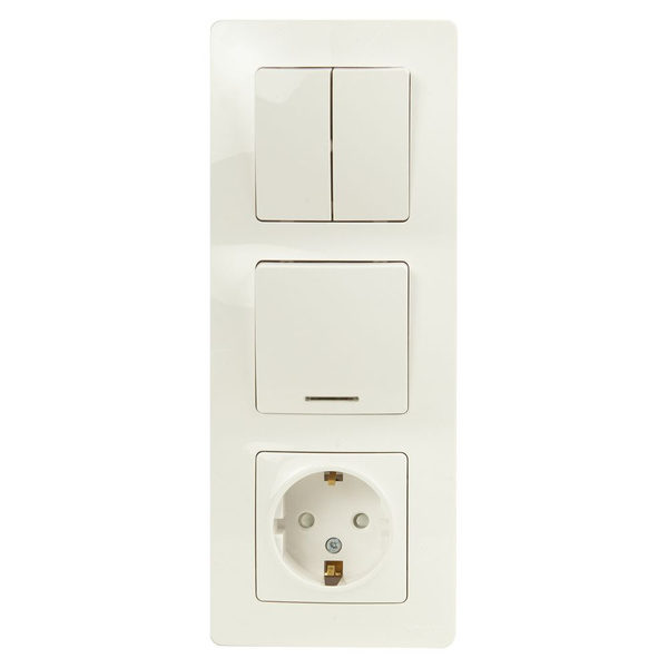 Блок выключатель с розеткой встраиваемый Schneider Electric Blanca 3 ...