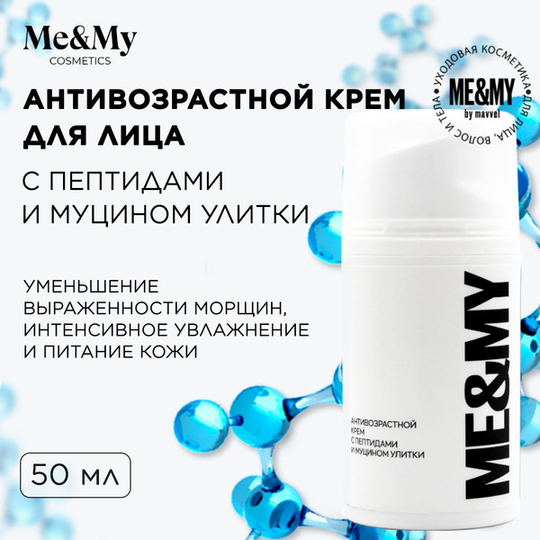 Антивозрастной крем для лица с пептидами и муцином улитки, 50 мл. / Me ...