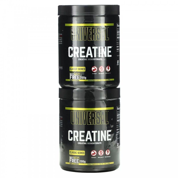 Universal Nutrition, креатин, нейтральный вкус, 2 банки, 200 г (7,05 ...
