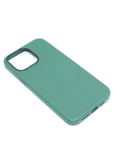 Чехол с MagSafe на iPhone 15 Pro Max Leather Collection-Зелёный ...