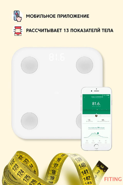 Напольные весы Mi Body Composition Scale 2, белый., серебристый, белый ...