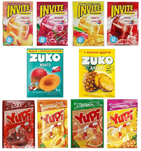 Ассорти Yupi Zuko Invite 10 вкусов по 1шт(4+2+4) Ассорти 1 - купить с ...