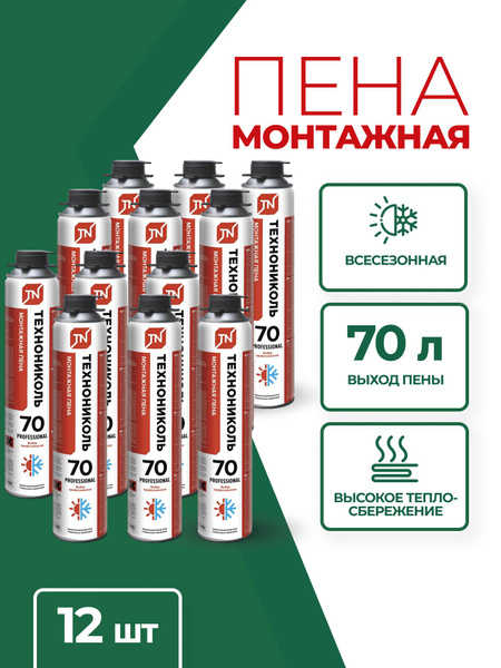ТЕХНОНИКОЛЬ Профессиональная монтажная пена Всесезонная 1000 мл купить ...
