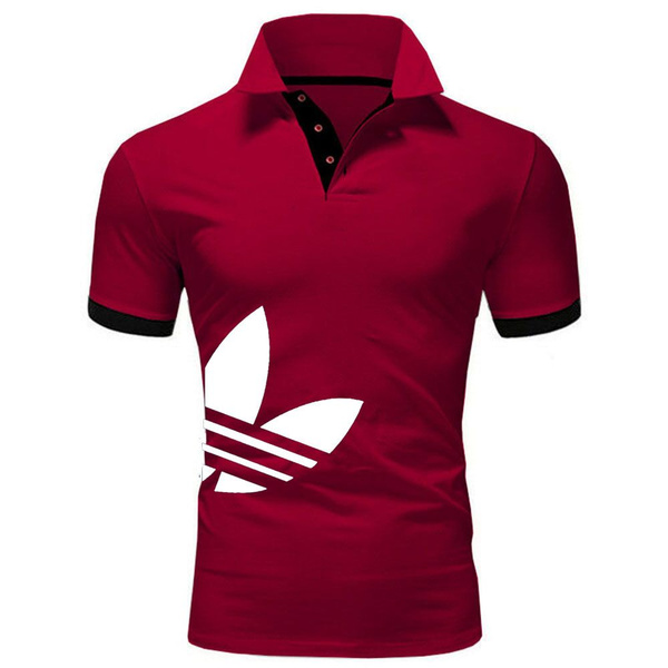 Поло adidas Originals, размер 46, цвет винно-красный, Смесь хлопка ...
