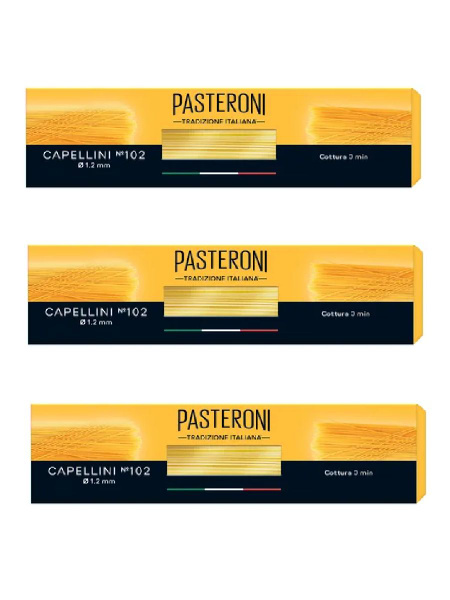 Макаронные изделия Pasteroni № 102 Капеллини, 400 г х 3 шт - купить с ...