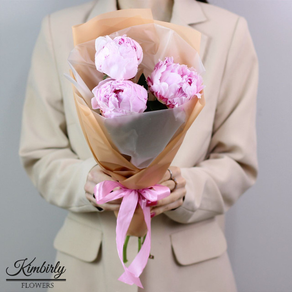Пион Kimbirly Flowers, цвет 3 пиона Сара Бернар, 3 шт купить по ...