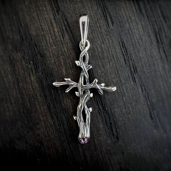 Крестик серебро женский с аметистом - купить с доставкой по выгодным ...