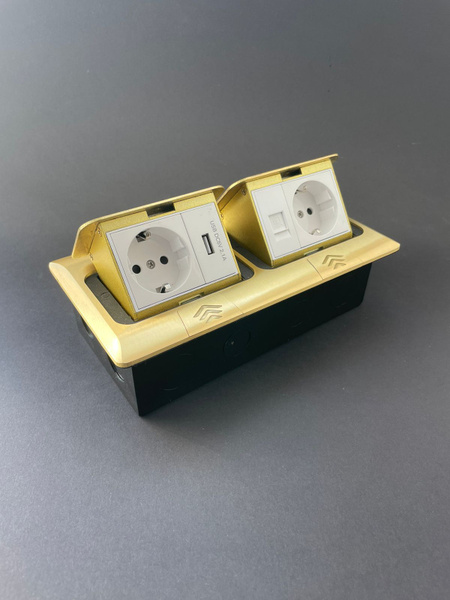 Встраиваемая выдвижная розетка напольная на 2 входа+LAN USB - купить по ...