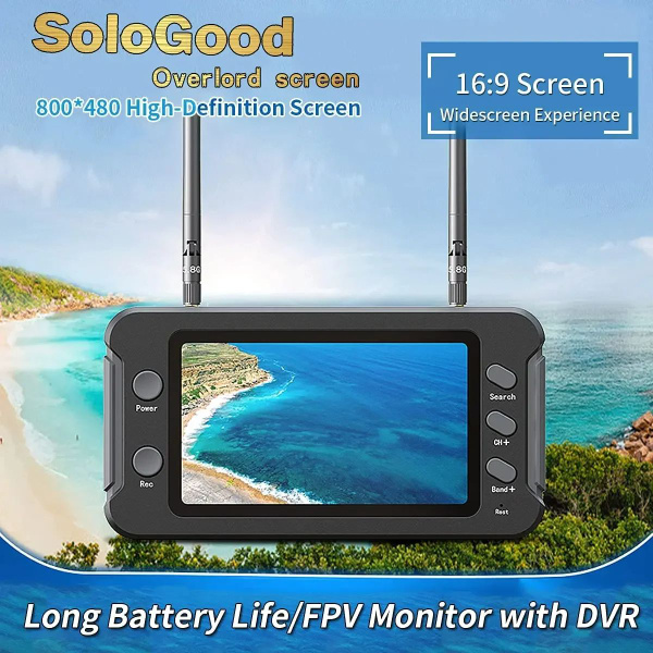 Монитор 5.8G FPV с DVR 40CH 4,3 - дюймовым LCD - дисплеем 16: 9 NTSC ...