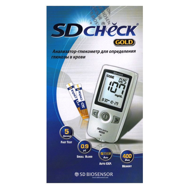 Анализатор-глюкометр SD Check Gold для определения in vitro глюкозы в ...