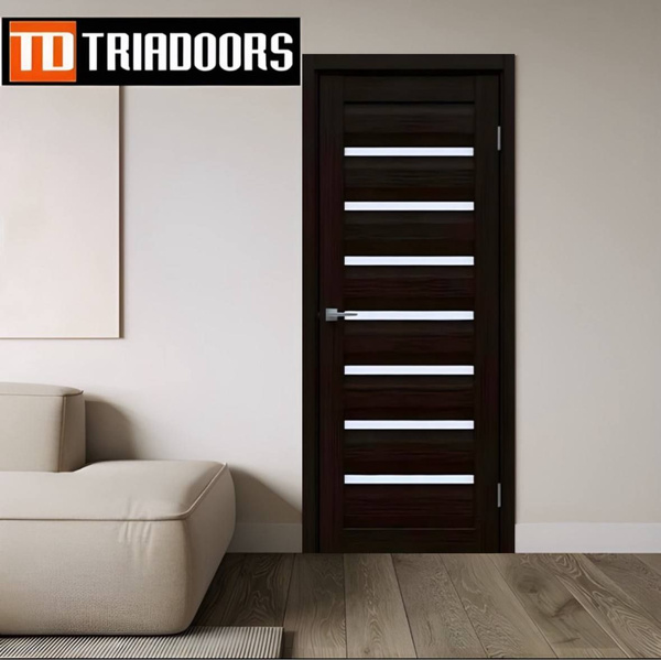 TRIADOORS Дверное полотно Орех Макадамия, МДФ, 800x2000, Со стеклом ...